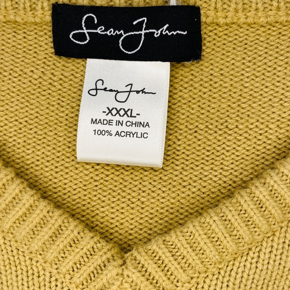 SEAN JOHN Sweater Long Sleeve Crewneck Brown Tan Embroidered Big Tall Mens 3XL - Picture 3 of 7